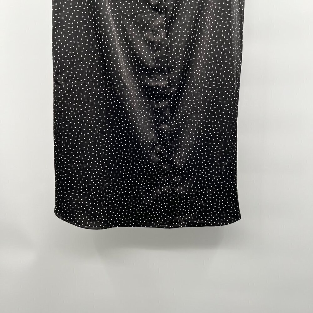 Violets & Roses Sleeveless Button Down Black/White Polka Dot Shift Dress 12 New - Picture 7 of 10